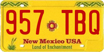NM license plate 957TBQ