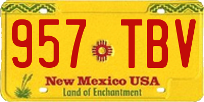 NM license plate 957TBV
