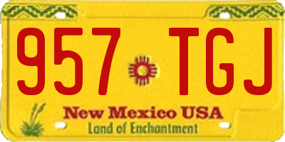 NM license plate 957TGJ