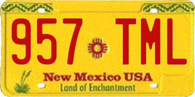 NM license plate 957TML