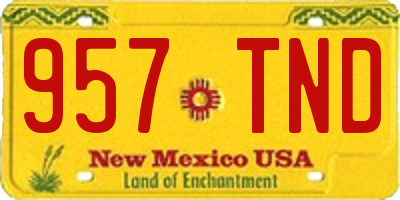 NM license plate 957TND