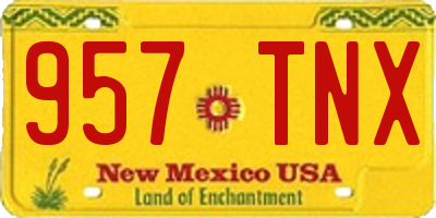 NM license plate 957TNX