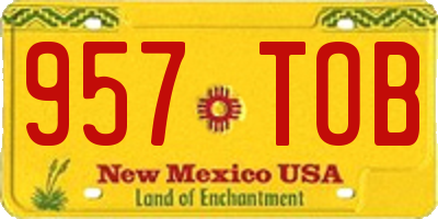 NM license plate 957TOB