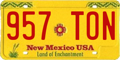 NM license plate 957TON