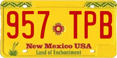 NM license plate 957TPB