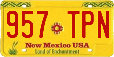 NM license plate 957TPN