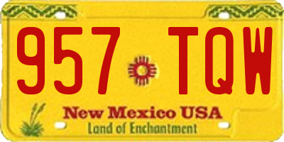 NM license plate 957TQW