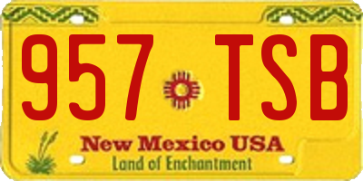 NM license plate 957TSB