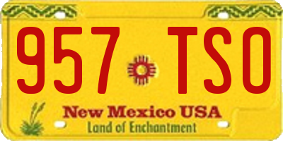 NM license plate 957TSO