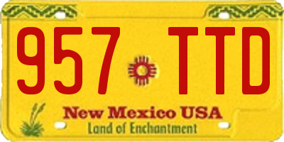 NM license plate 957TTD