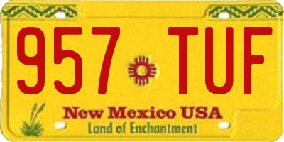 NM license plate 957TUF
