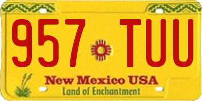 NM license plate 957TUU