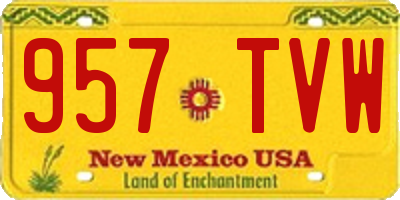NM license plate 957TVW