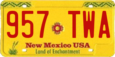 NM license plate 957TWA