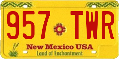 NM license plate 957TWR