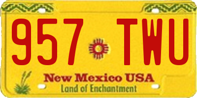 NM license plate 957TWU