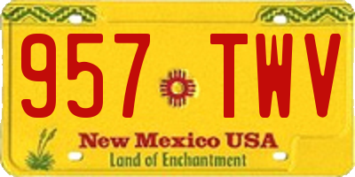 NM license plate 957TWV