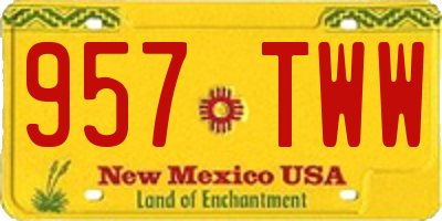 NM license plate 957TWW