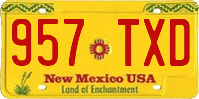 NM license plate 957TXD
