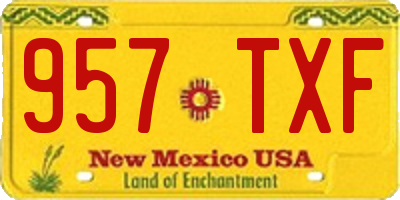 NM license plate 957TXF