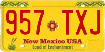 NM license plate 957TXJ