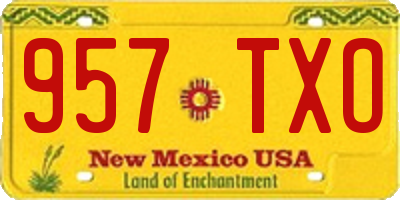NM license plate 957TXO