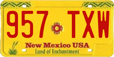 NM license plate 957TXW