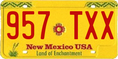 NM license plate 957TXX