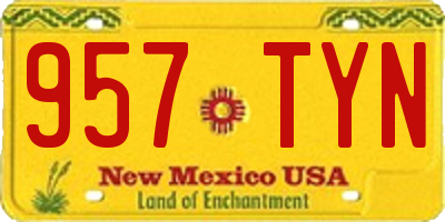 NM license plate 957TYN