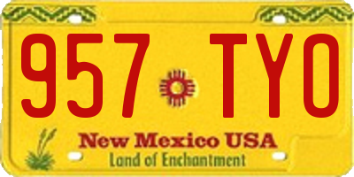 NM license plate 957TYO