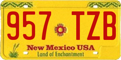 NM license plate 957TZB