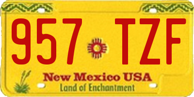 NM license plate 957TZF