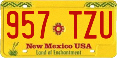 NM license plate 957TZU