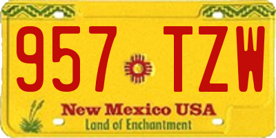 NM license plate 957TZW