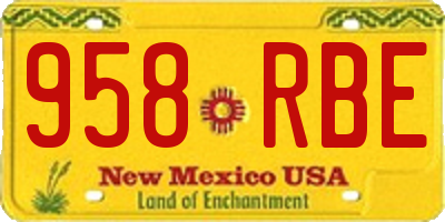 NM license plate 958RBE
