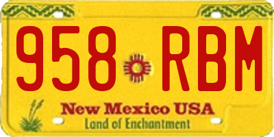 NM license plate 958RBM