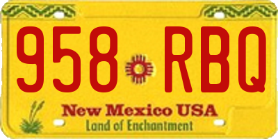 NM license plate 958RBQ