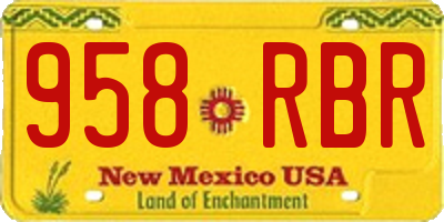 NM license plate 958RBR