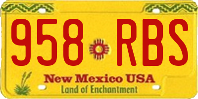 NM license plate 958RBS