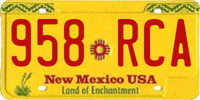 NM license plate 958RCA