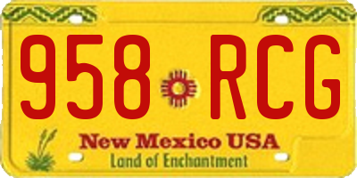 NM license plate 958RCG