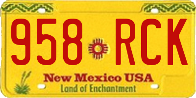 NM license plate 958RCK