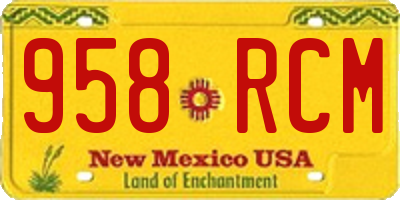 NM license plate 958RCM