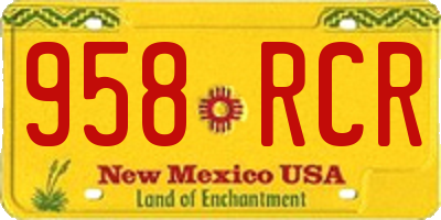 NM license plate 958RCR