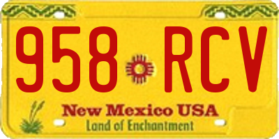 NM license plate 958RCV