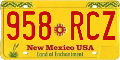 NM license plate 958RCZ