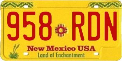 NM license plate 958RDN