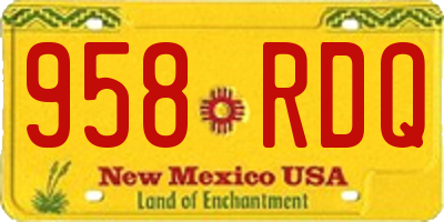 NM license plate 958RDQ