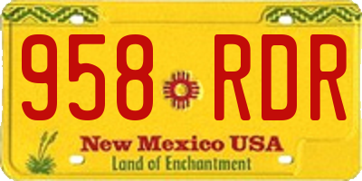 NM license plate 958RDR