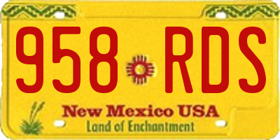 NM license plate 958RDS